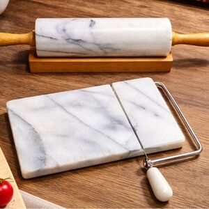 Marble Rolling Pin and Cheese Slicer Set